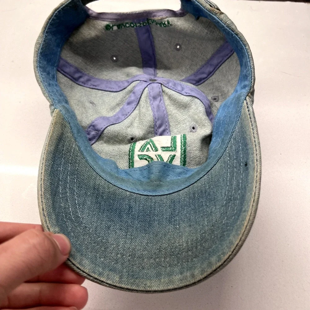 LA VC Hat Cap Strap Back‎ Blue Green Spell Out Patch Adjustable Hat Dad